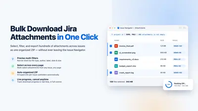 Batch Attachments Download for Jira for Atlassian — screenshot