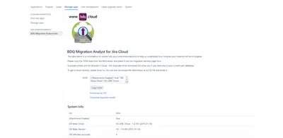 BDQ Migration Analyst for Jira Cloud for Atlassian — screenshot