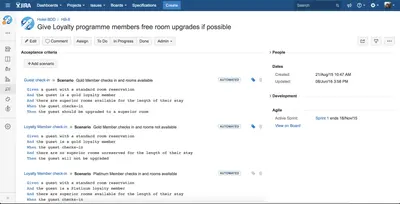Behave Pro: BDD in Jira with Cucumber for Atlassian — screenshot
