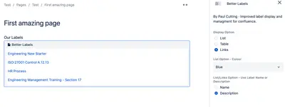 Better Labels for Confluence for Atlassian — screenshot