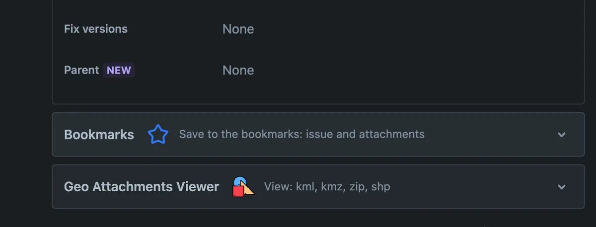 Bookmarks: Issues and Attachments — screenshot from the Atlassian Marketplace listing