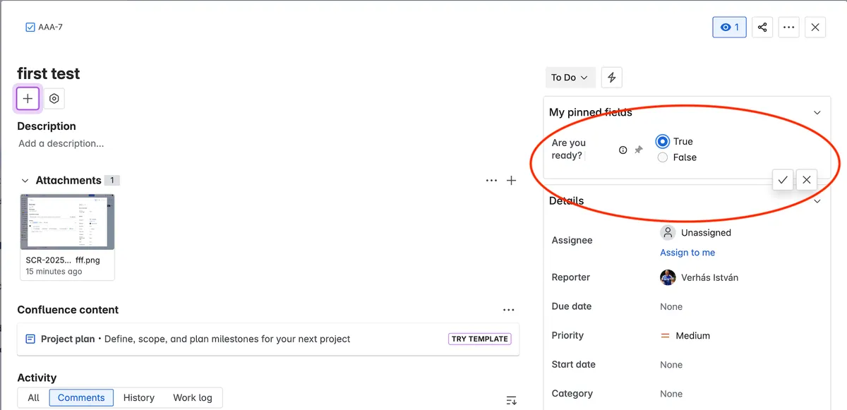 Boolean Custom Field Type — screenshot from the Atlassian Marketplace listing