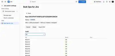 Bulk Ops for Jira for Atlassian — screenshot