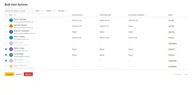Bulk User Actions for Atlassian — screenshot
