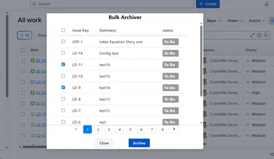 Bulk Work Items Archiver for Jira for Atlassian — screenshot