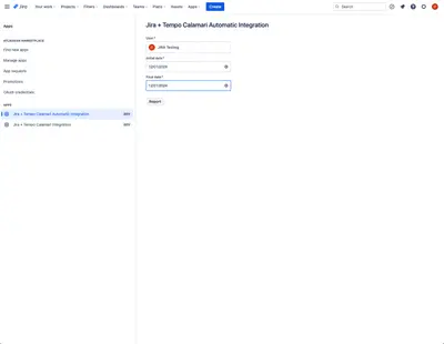 Calamari Automatic Time Reporting for Jira and Tempo for Atlassian — screenshot