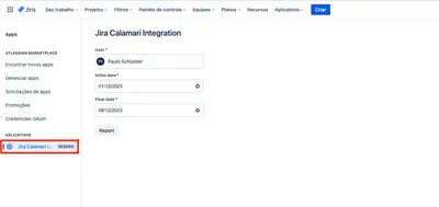 Calamari Time Reporting for Jira and Tempo for Atlassian — screenshot