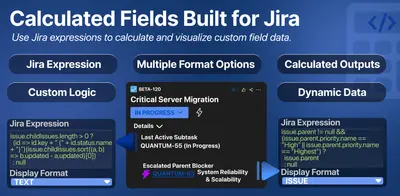 Calculated Custom Field for Atlassian — screenshot