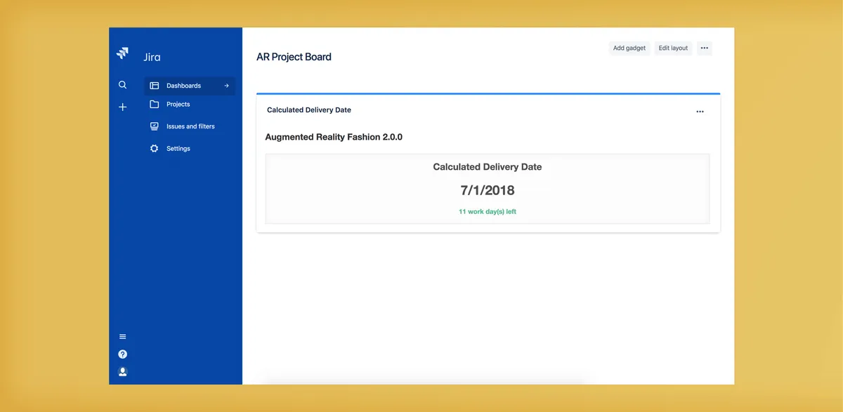 Calculated Delivery Date - Project — screenshot from the Atlassian Marketplace listing