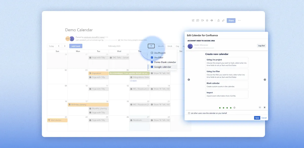 Calendar for Confluence — screenshot from the Atlassian Marketplace listing