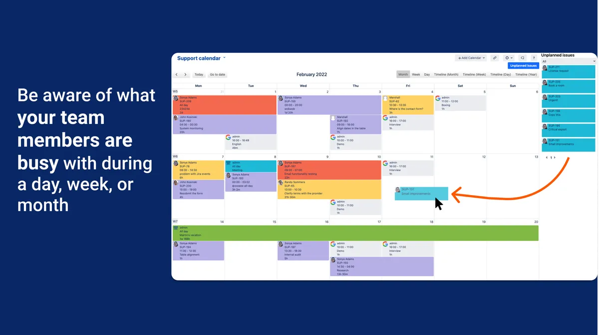 Calendar for Jira (Timeline Roadmap, Planning & Events) — screenshot from the Atlassian Marketplace listing