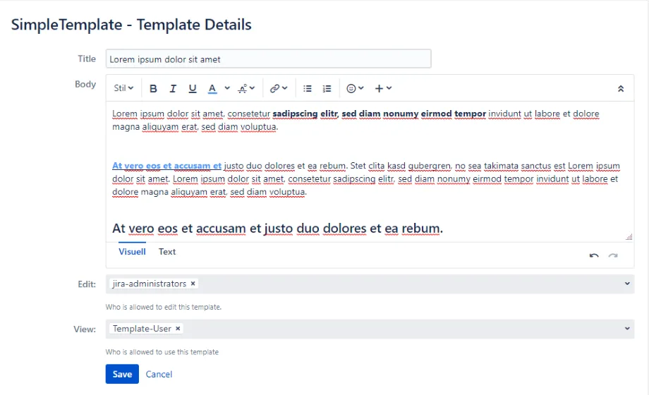 Canned Issues — screenshot from the Atlassian Marketplace listing