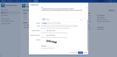 Captcha Custom Field for Jira for Atlassian — screenshot