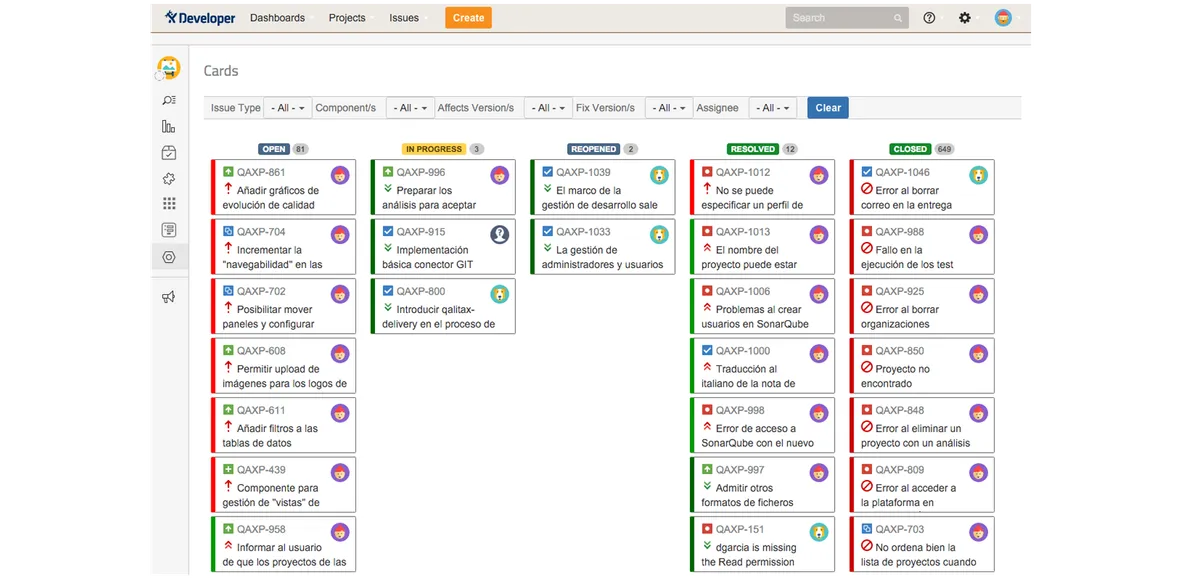Cards Plugin for Jira — screenshot from the Atlassian Marketplace listing