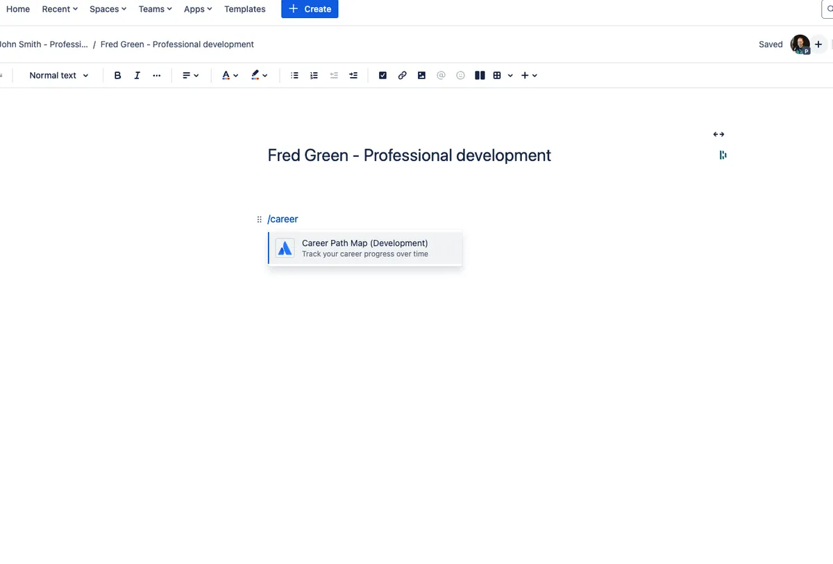 Career Path Map for Confluence — screenshot from the Atlassian Marketplace listing