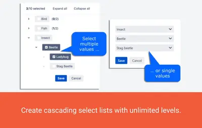 Cascading Custom Fields for Jira (Multilevel Select List) for Atlassian — screenshot