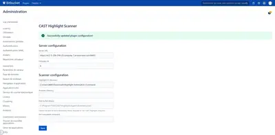 CAST Highlight Scanner for BitBucket for Atlassian — screenshot
