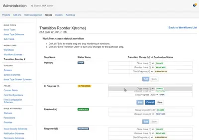 CCC Transition Reorder X for Atlassian — screenshot