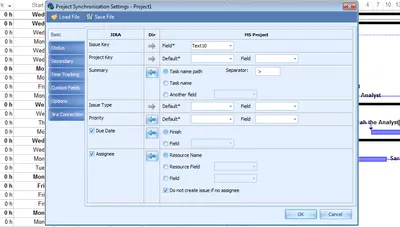 Ceptah Bridge for Jira and MS Project Synchronisation for Atlassian — screenshot