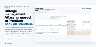 Change Management Lite for Jira Service Management for Atlassian — screenshot