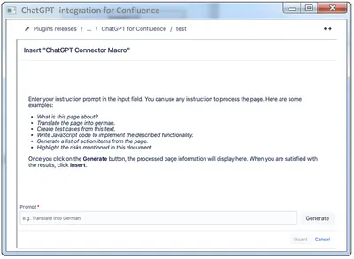 ChatGPT Connector for Confluence for Atlassian — screenshot