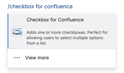 Checkbox for Confluence for Atlassian — screenshot