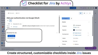 Checklists for Jira Work Items for Atlassian — screenshot