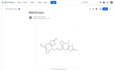 Chemistry Toolkit for Confluence InChI, SMILES, LaTeX & more for Atlassian — screenshot