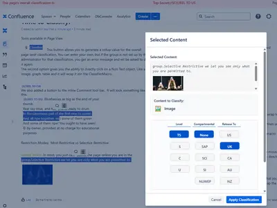 Classifier - Page Classification for Confluence for Atlassian — screenshot