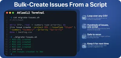 CLI for Jira for Atlassian — screenshot