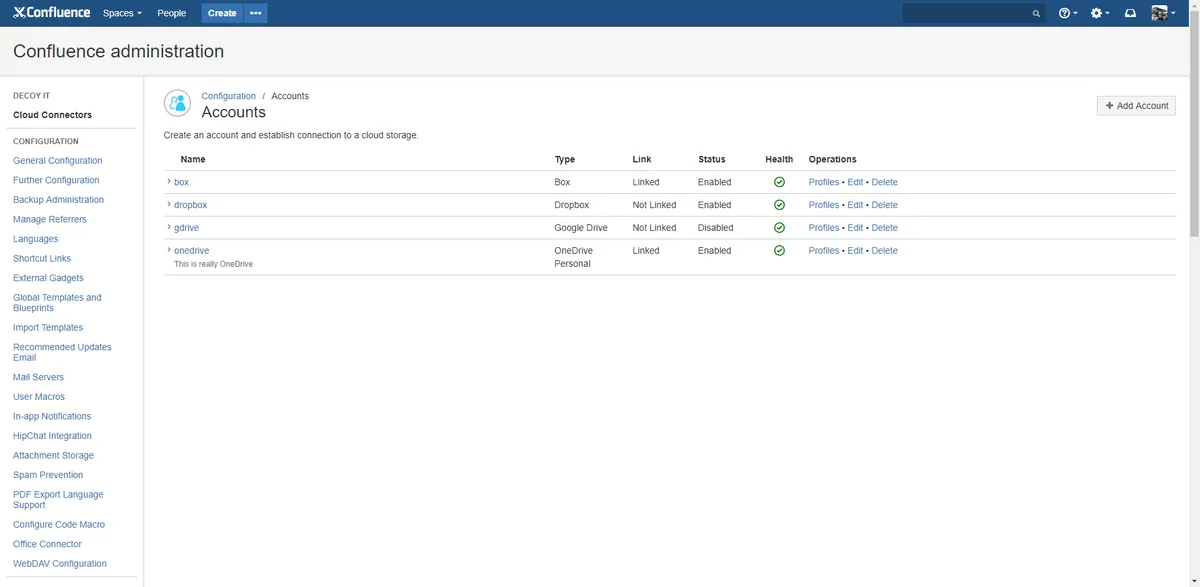Cloud Connectors for Confluence — screenshot from the Atlassian Marketplace listing