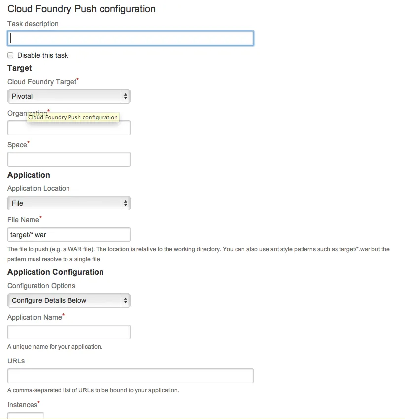 Cloud Foundry for Bamboo — screenshot from the Atlassian Marketplace listing