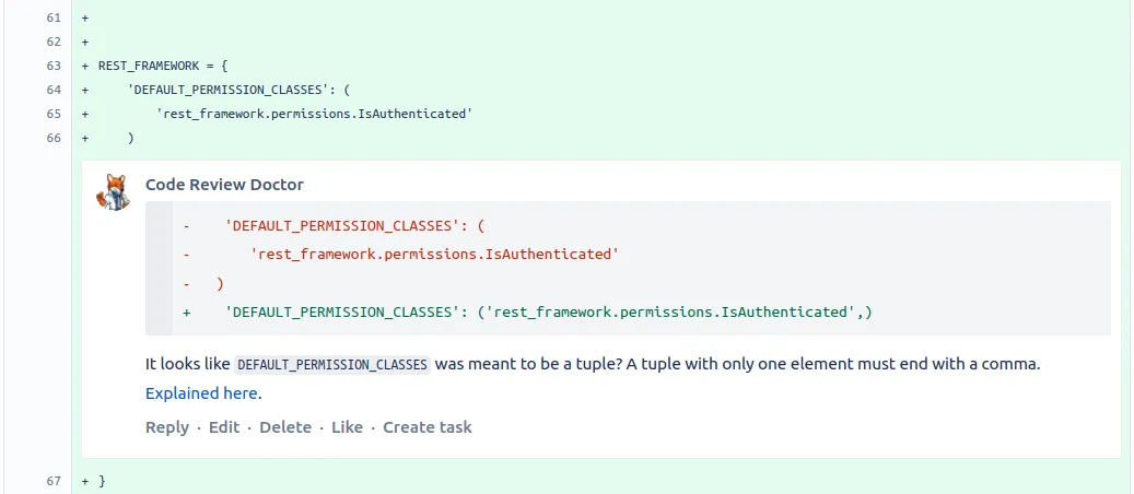Code Review Doctor — screenshot from the Atlassian Marketplace listing