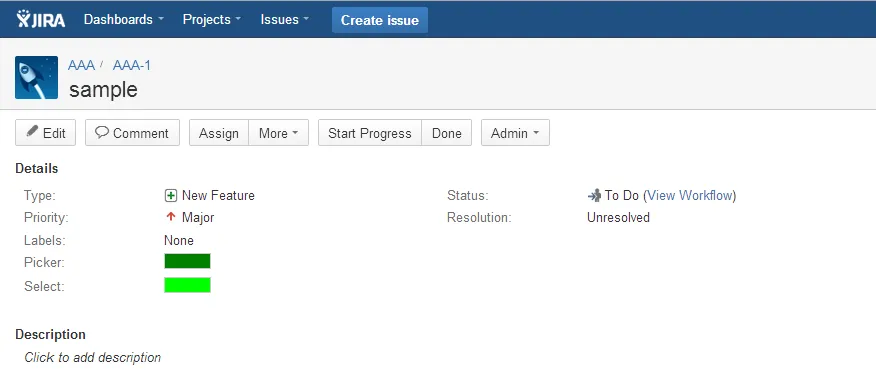 Color Custom Fields — screenshot from the Atlassian Marketplace listing