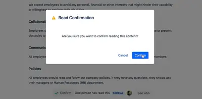 Comala Read Confirmations for Atlassian — screenshot