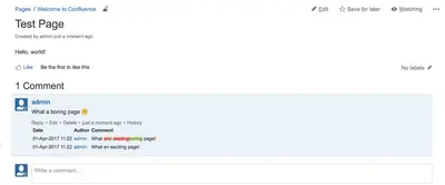 Comment History for Atlassian — screenshot