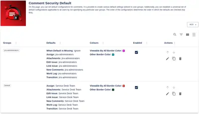 Comment Security Default for Atlassian — screenshot
