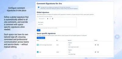 Comment Signatures for Jira for Atlassian — screenshot