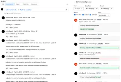 CommentLedger - Comment audit log for Jira for Atlassian — screenshot