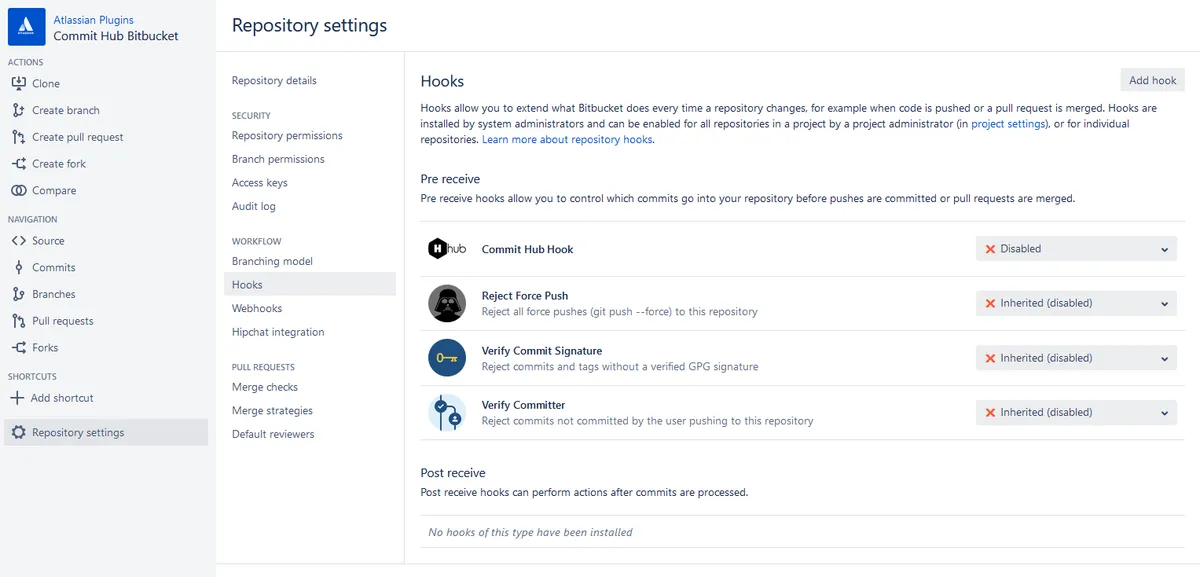 Commit Hub Connector — screenshot from the Atlassian Marketplace listing