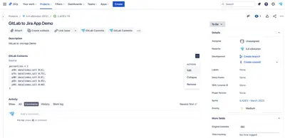 Connector for GitLab and Jira for Atlassian — screenshot