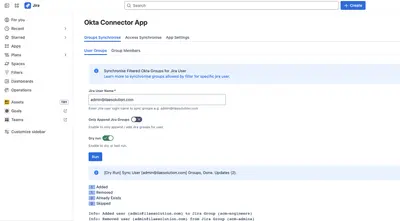 Connector for Okta and Jira for Atlassian — screenshot