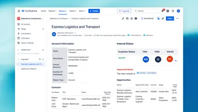 Connector for Salesforce & Confluence Cloud for Atlassian — screenshot