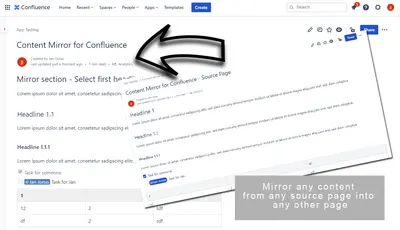 Content Mirror for Confluence for Atlassian — screenshot