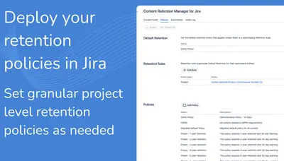 Content Retention Manager Lite for Jira for Atlassian — screenshot