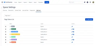 Content Status for Confluence for Atlassian — screenshot