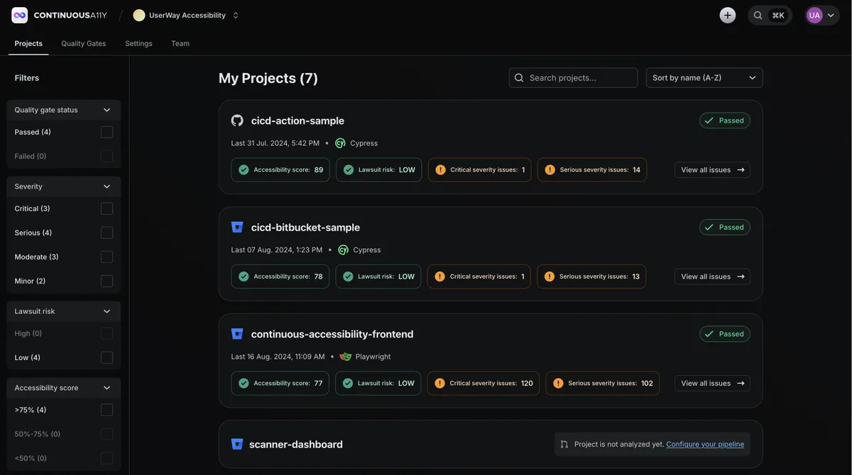 Continuous Accessibility — screenshot from the Atlassian Marketplace listing
