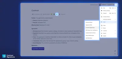 Contract Signatures for Confluence for Atlassian — screenshot