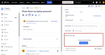 CORA-A for Confluence & JSM for Atlassian — screenshot