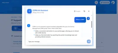 CORA – AI Chatbot for JSM for Atlassian — screenshot